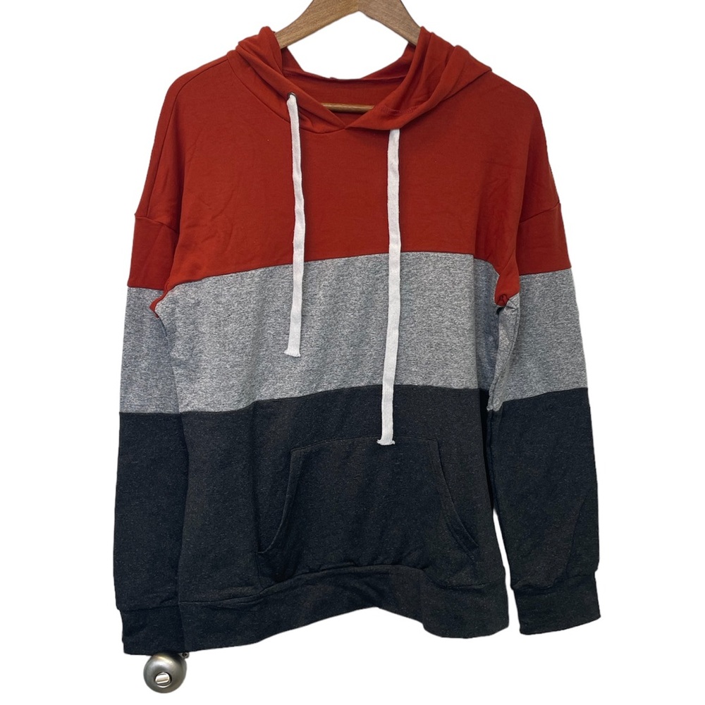 Minetom Womens Large Hooded Sweatshirt orange, Heather grey, charcoal
